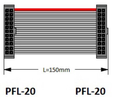 Connecting ribbon cable: SM C01 RC5B-2.54-20 2 B-28AWG-E-150mm-Gr